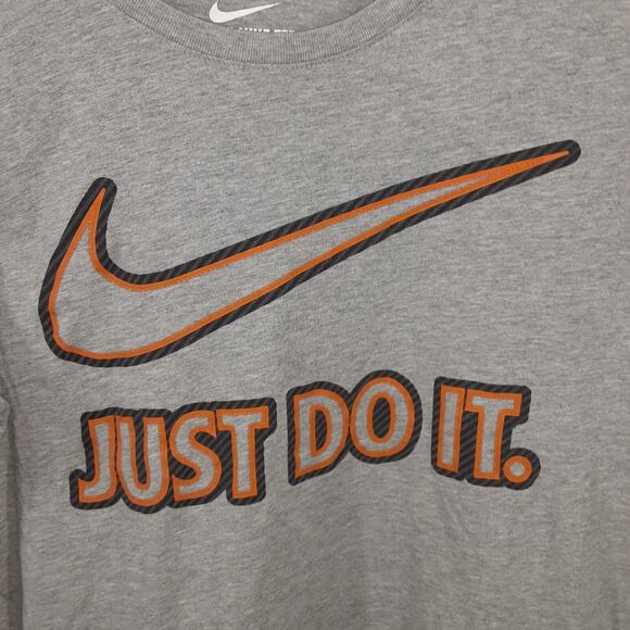 Nike Just Do It Shirt Adult Men's Small Long Sleeve Gray The Nike Tee - Picture 2 of 6